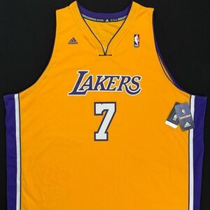 Rare Adidas Ramon Sessions Los Angeles Lakers #7 Gold Swingman Jersey Men’s 4XL